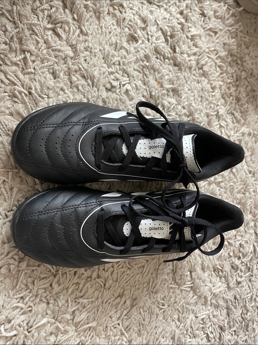 adidas Kids Black and White Goletto Indoor Soccer Cleats